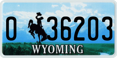 WY license plate 036203