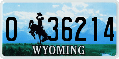 WY license plate 036214