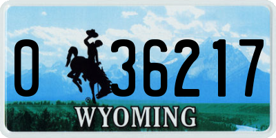 WY license plate 036217