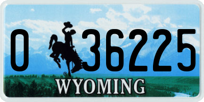 WY license plate 036225
