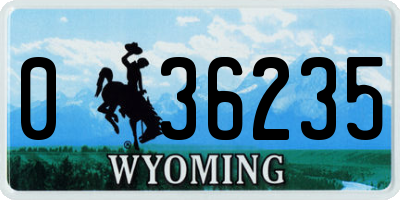 WY license plate 036235