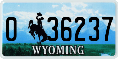 WY license plate 036237