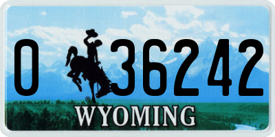 WY license plate 036242