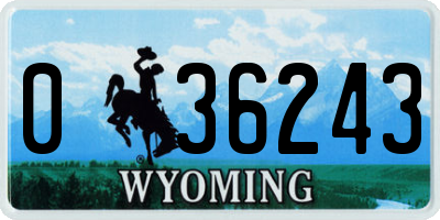 WY license plate 036243