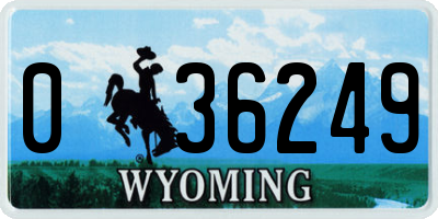 WY license plate 036249