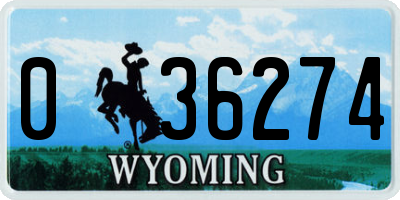 WY license plate 036274