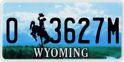 WY license plate 03627M