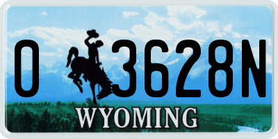 WY license plate 03628N