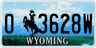 WY license plate 03628W