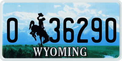 WY license plate 036290