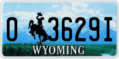 WY license plate 03629I