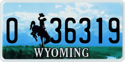 WY license plate 036319