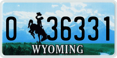 WY license plate 036331