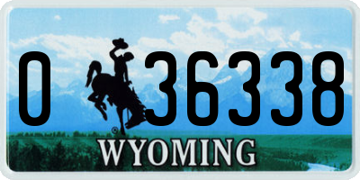 WY license plate 036338
