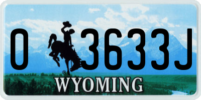 WY license plate 03633J
