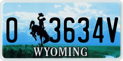 WY license plate 03634V