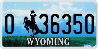 WY license plate 036350