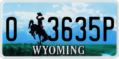 WY license plate 03635P