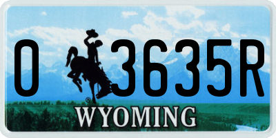 WY license plate 03635R