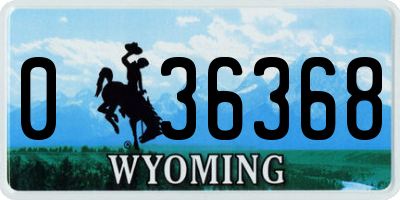 WY license plate 036368
