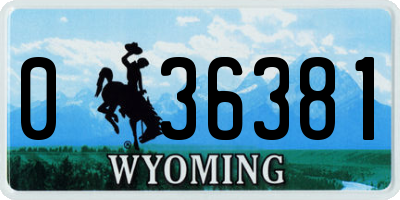 WY license plate 036381