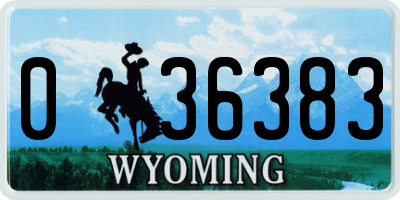 WY license plate 036383