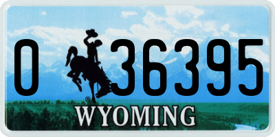 WY license plate 036395
