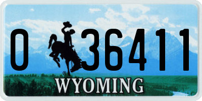 WY license plate 036411