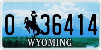 WY license plate 036414
