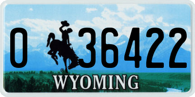 WY license plate 036422