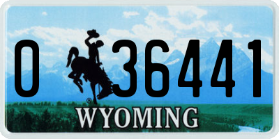 WY license plate 036441
