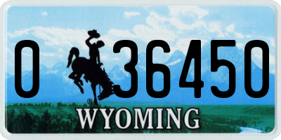 WY license plate 036450
