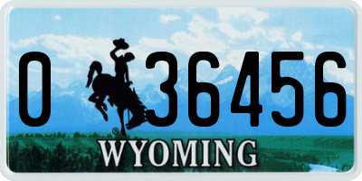 WY license plate 036456