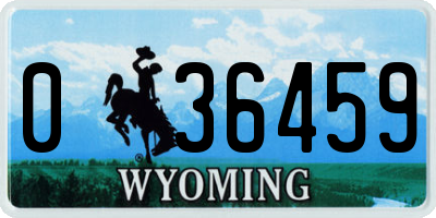 WY license plate 036459