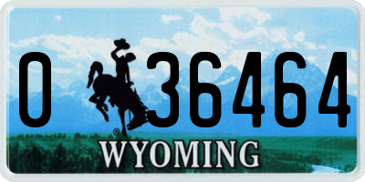 WY license plate 036464