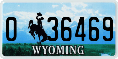 WY license plate 036469
