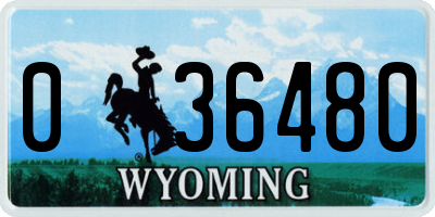 WY license plate 036480