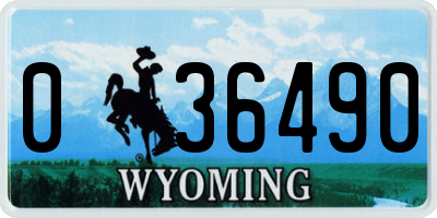 WY license plate 036490
