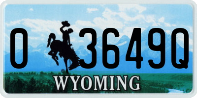 WY license plate 03649Q