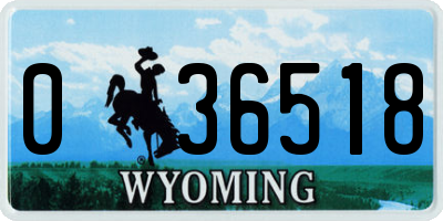 WY license plate 036518