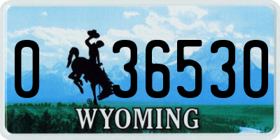 WY license plate 036530