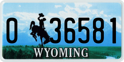 WY license plate 036581