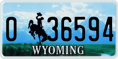 WY license plate 036594