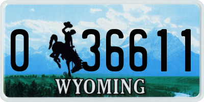 WY license plate 036611