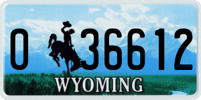 WY license plate 036612