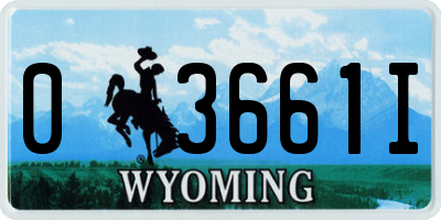 WY license plate 03661I