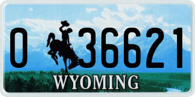 WY license plate 036621