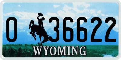 WY license plate 036622
