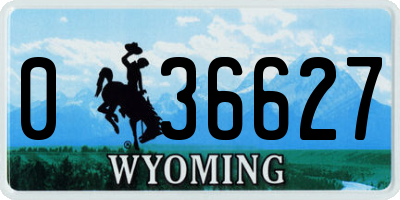 WY license plate 036627