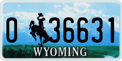WY license plate 036631